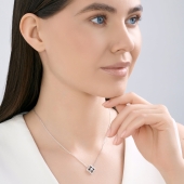 Колье из серебра с эмалью и фианитами