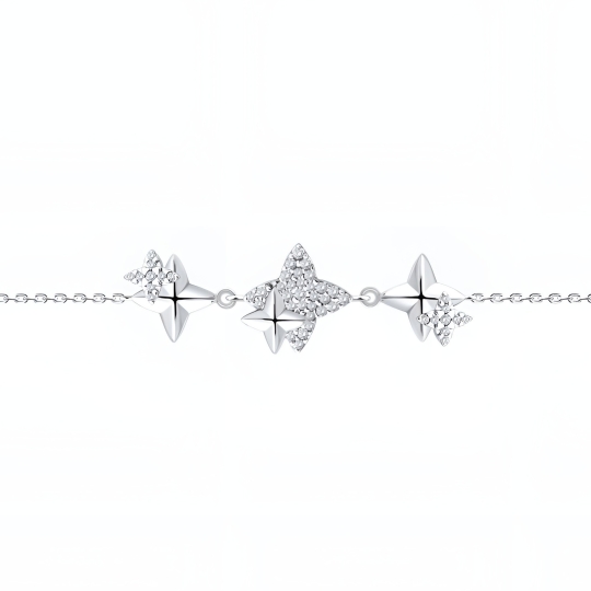 Браслет из серебра с фианитами