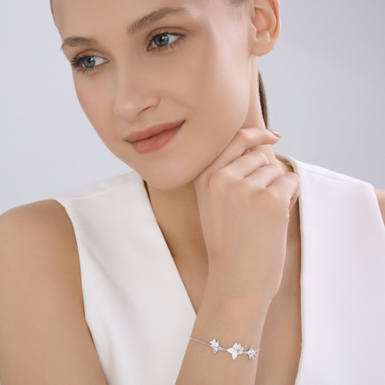 Браслет из серебра с фианитами