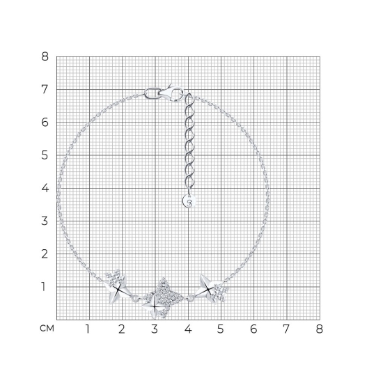 Браслет из серебра с фианитами