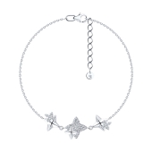 Браслет из серебра с фианитами