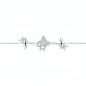 Браслет из серебра с фианитами