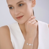 Браслет из серебра с фианитами