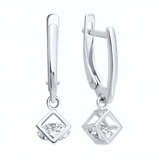 Серьги из серебра с аметистами Серьги из серебра с аметистами