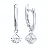Серьги из серебра с фианитами