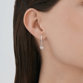 Серьги из серебра с фианитами
