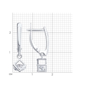 Серьги из серебра с фианитами
