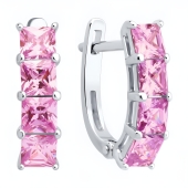 Серьги из серебра с фианитами