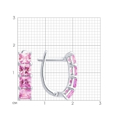 Серьги из серебра с фианитами