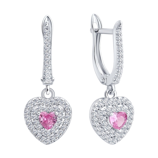 Подвеска из серебра с фианитами