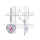 Серьги из серебра с фианитами