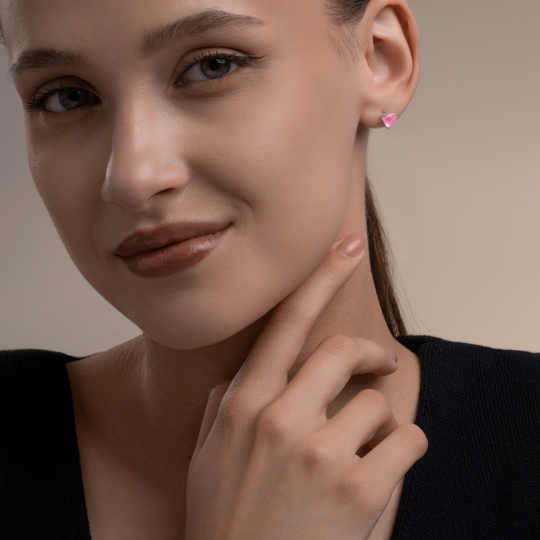 Серьги из серебра с фианитами