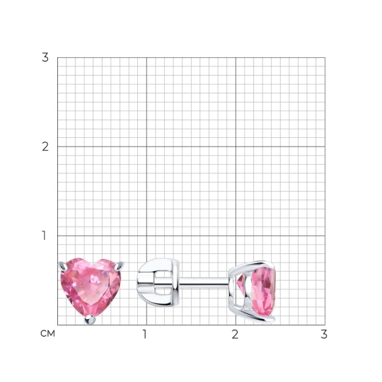 Серьги из серебра с фианитами