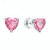 Серьги из серебра с фианитами