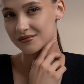 Серьги из серебра с фианитами