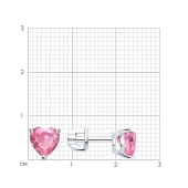 Серьги из серебра с фианитами