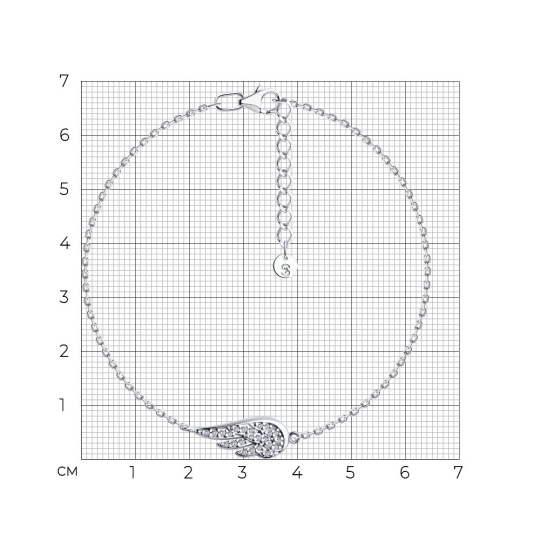Браслет из серебра с фианитами