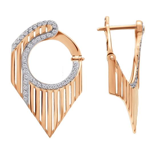 Серьги из золота с фианитами