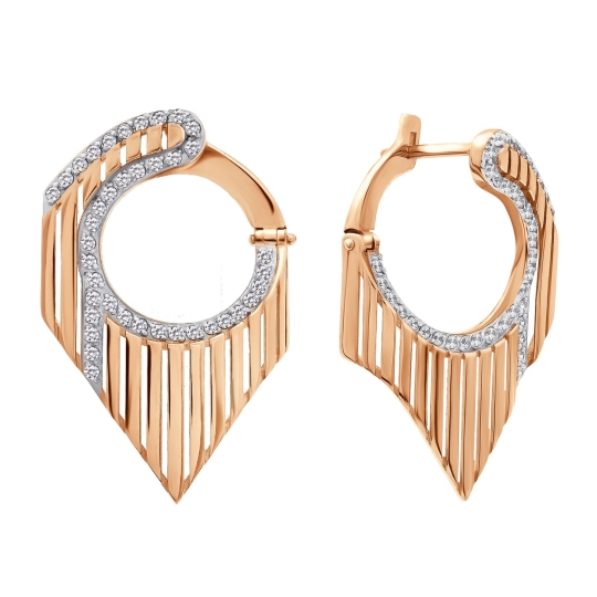 Серьги из золота с фианитами