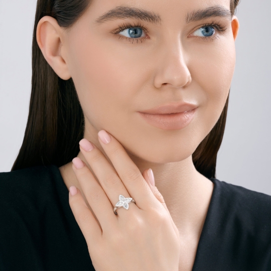 Серьги из серебра с фианитами