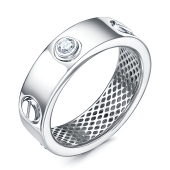 Кольцо из серебра с фианитом