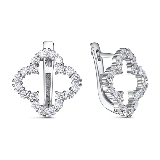 Серьги из серебра с миксом камней