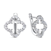 Серьги из серебра с фианитами
