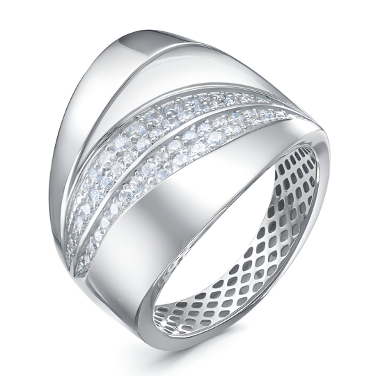 Кольцо из серебра с фианитами