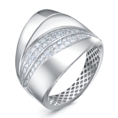 Кольцо из серебра с фианитами