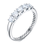 Кольцо из серебра с фианитами