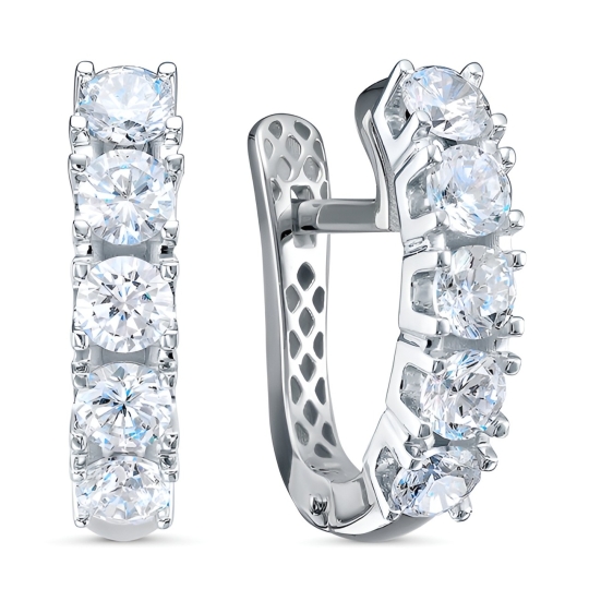 Кольцо из серебра с фианитами