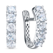 Серьги из серебра с фианитами