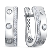 Серьги из серебра с фианитами