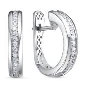 Серьги из серебра с фианитами