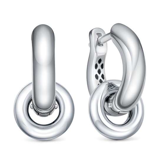 Серьги из серебра с фианитами