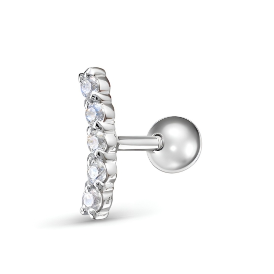 Пирсинг из серебра с рубиновыми корундами