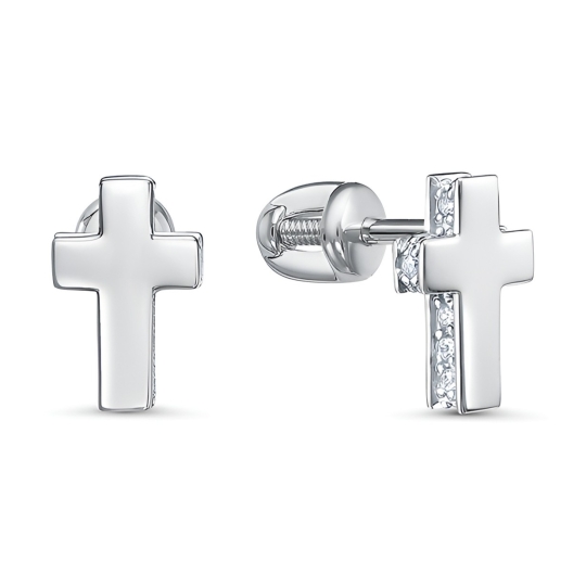 Серьги из серебра с фианитами Серьги из серебра с фианитами