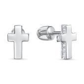 Серьги из серебра с фианитами