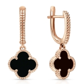 Серьги из золота с ониксами