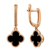 Серьги из золота с ониксами