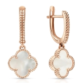 Серьги из золота с перламутром