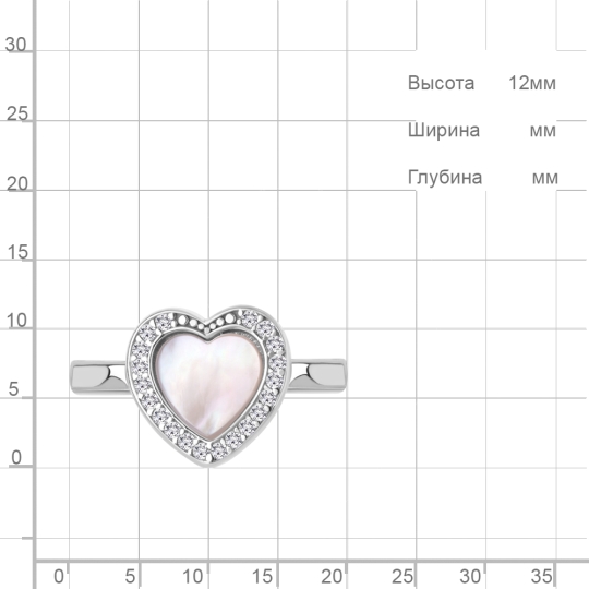 Серьги из серебра с перламутром и фианитами