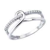 Кольцо из серебра с фианитами