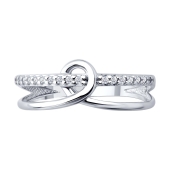 Кольцо из серебра с фианитами