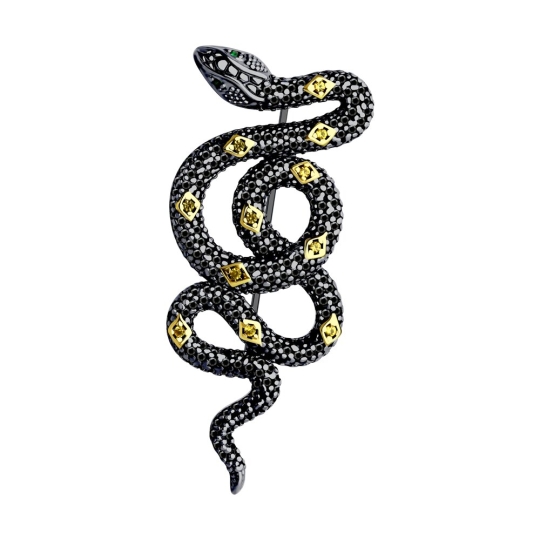 Булавка из серебра с фианитами