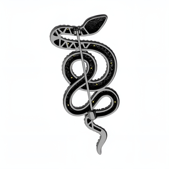 Булавка из серебра с фианитами