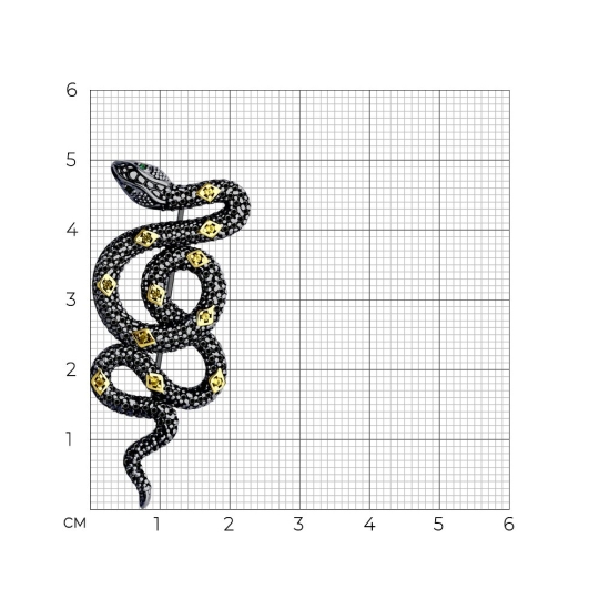 Булавка из серебра с фианитами