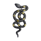 Брошь из серебра с позолотой и фианитами