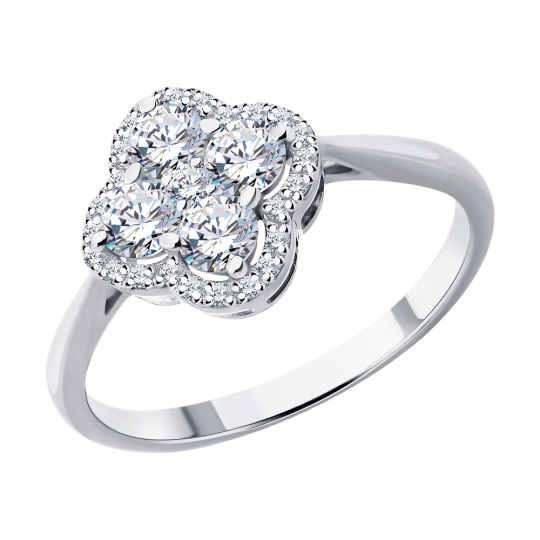 Кольцо из золота с фианитами