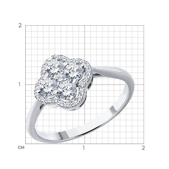 Кольцо из золота с фианитами